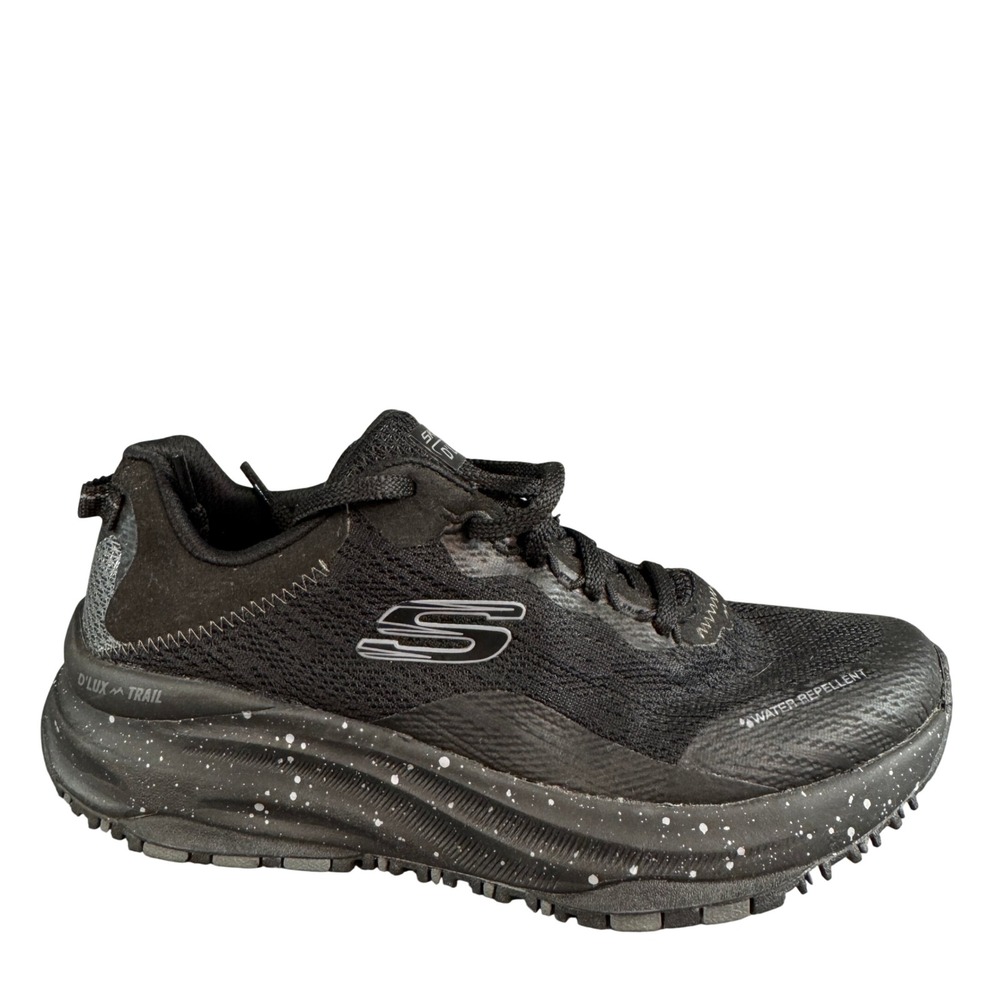 Skechers Relaxed Fit D'Lux Trail Women's Black Water Repellent Sneakers Size 8